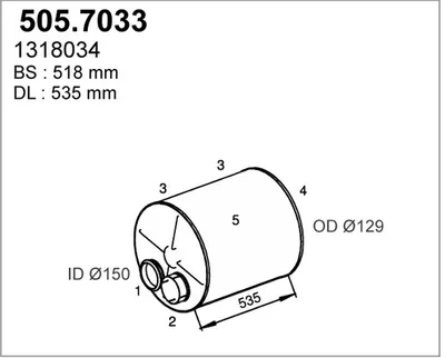 Silenciador central/posterior ASSO 505.7033