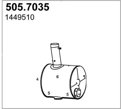 Silenciador central/posterior ASSO 505.7035