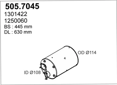 Silenciador central/posterior ASSO 505.7045