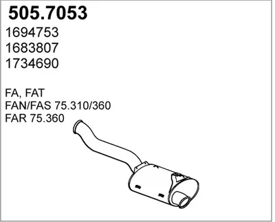 Silenciador central/posterior ASSO 505.7053