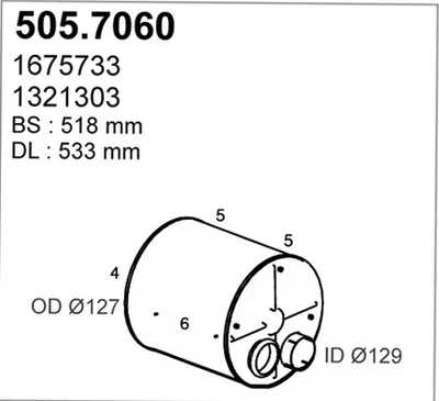 Silenciador central/posterior ASSO 505.7060
