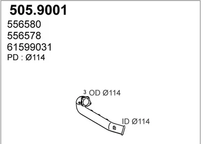 Tubo de escape ASSO 505.9001