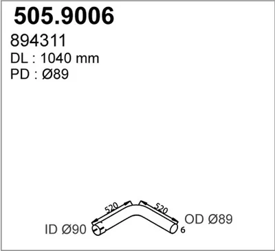 Tubo de escape ASSO 505.9006