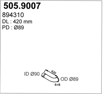 Tubo de escape ASSO 505.9007