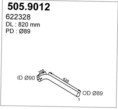 Tubo de escape ASSO 505.9012