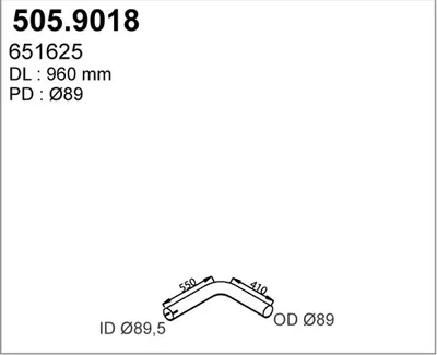 Tubo de escape ASSO 505.9018