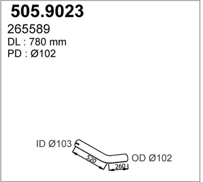 Tubo de escape ASSO 505.9023