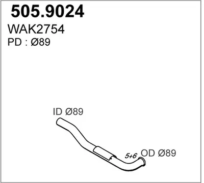 Tubo de escape ASSO 505.9024