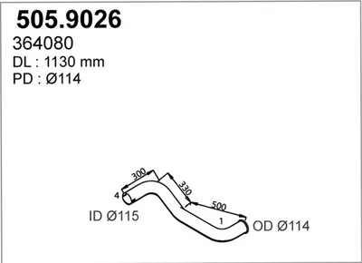 Tubo de escape ASSO 505.9026
