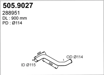 Tubo de escape ASSO 505.9027