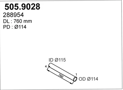 Tubo de escape ASSO 505.9028