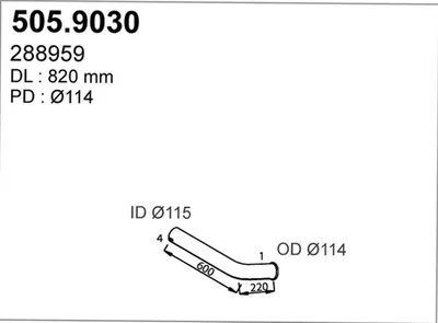 Tubo de escape ASSO 505.9030
