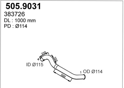 Tubo de escape ASSO 505.9031