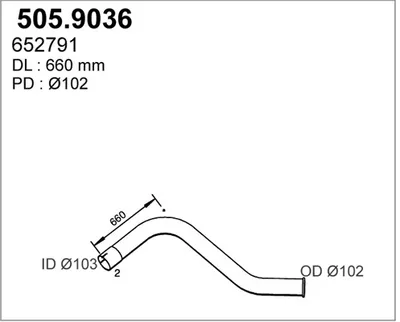 Tubo de escape ASSO 505.9036