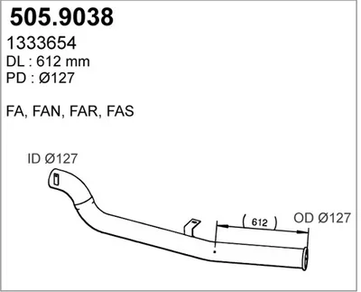 Tubo de escape ASSO 505.9038