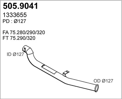 Tubo de escape ASSO 505.9041