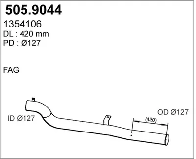 Tubo de escape ASSO 505.9044