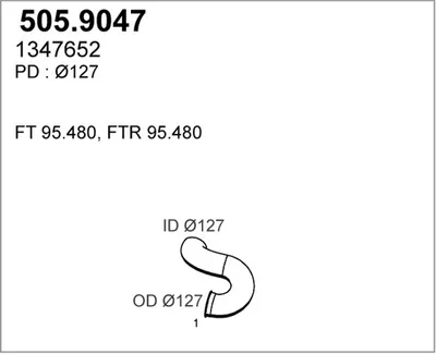 Tubo de escape ASSO 505.9047