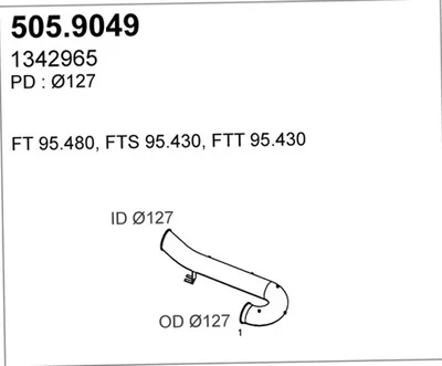 Tubo de escape ASSO 505.9049