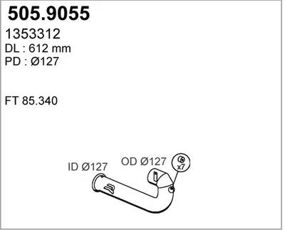 Tubo de escape ASSO 505.9055