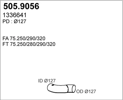 Tubo de escape ASSO 505.9056