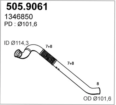 Tubo de escape ASSO 505.9061