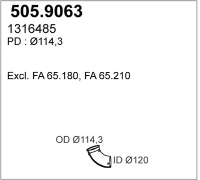 Tubo de escape ASSO 505.9063