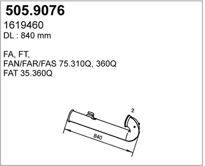 Tubo de escape ASSO 505.9076