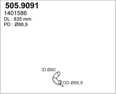 Tubo de escape ASSO 505.9091