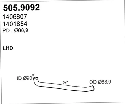 Tubo de escape ASSO 505.9092