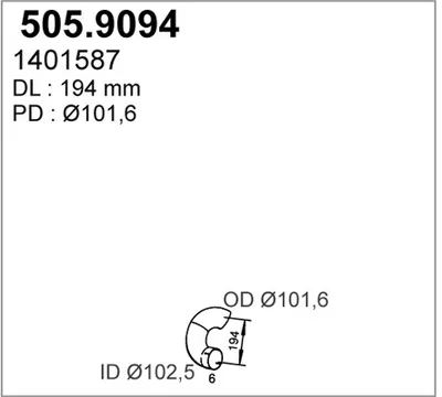 Tubo de escape ASSO 505.9094