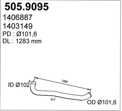 Tubo de escape ASSO 505.9095