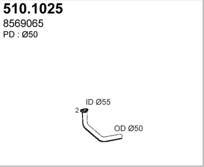 Tubo de escape ASSO 510.1025