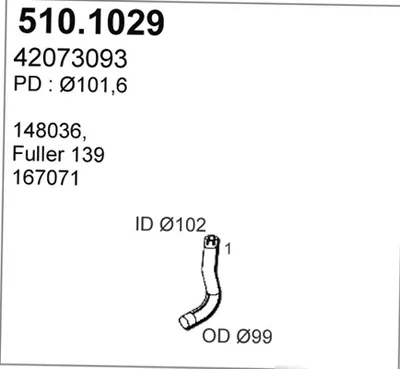 Tubo de escape ASSO 510.1029