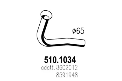 Tubo de escape ASSO 510.1034