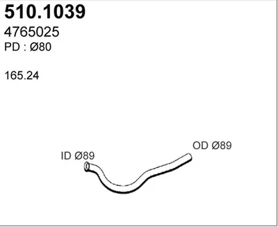 Tubo de escape ASSO 510.1039