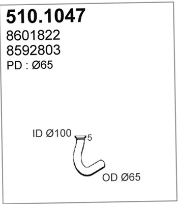 Tubo de escape ASSO 510.1047
