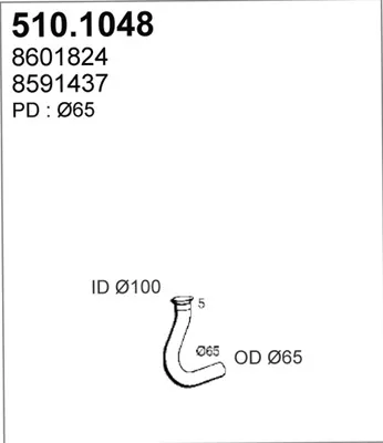 Tubo de escape ASSO 510.1048