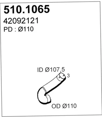 Tubo de escape ASSO 510.1065