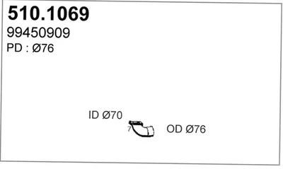 Tubo de escape ASSO 510.1069