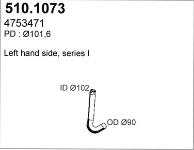 Tubo de escape ASSO 510.1073