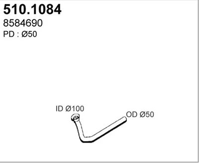 Tubo de escape ASSO 510.1084