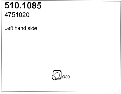Tubo de escape ASSO 510.1085