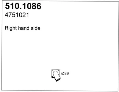 Tubo de escape ASSO 510.1086