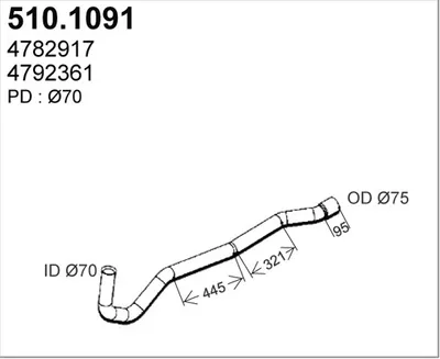 Tubo de escape ASSO 510.1091