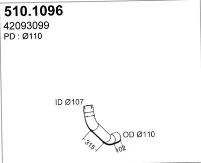 Tubo de escape ASSO 510.1096