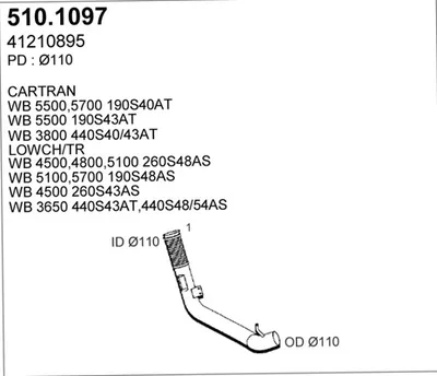Tubo de escape ASSO 510.1097