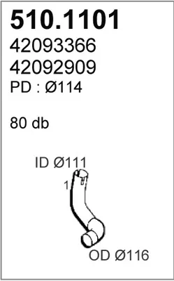 Tubo de escape ASSO 510.1101
