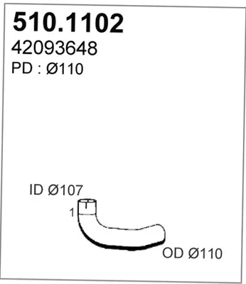 Tubo de escape ASSO 510.1102