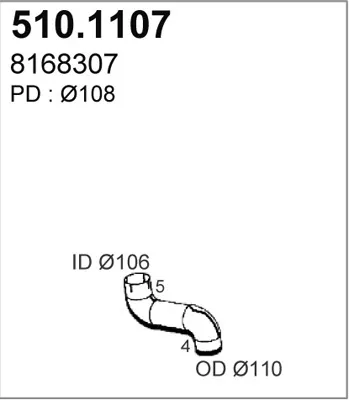 Tubo de escape ASSO 510.1107
